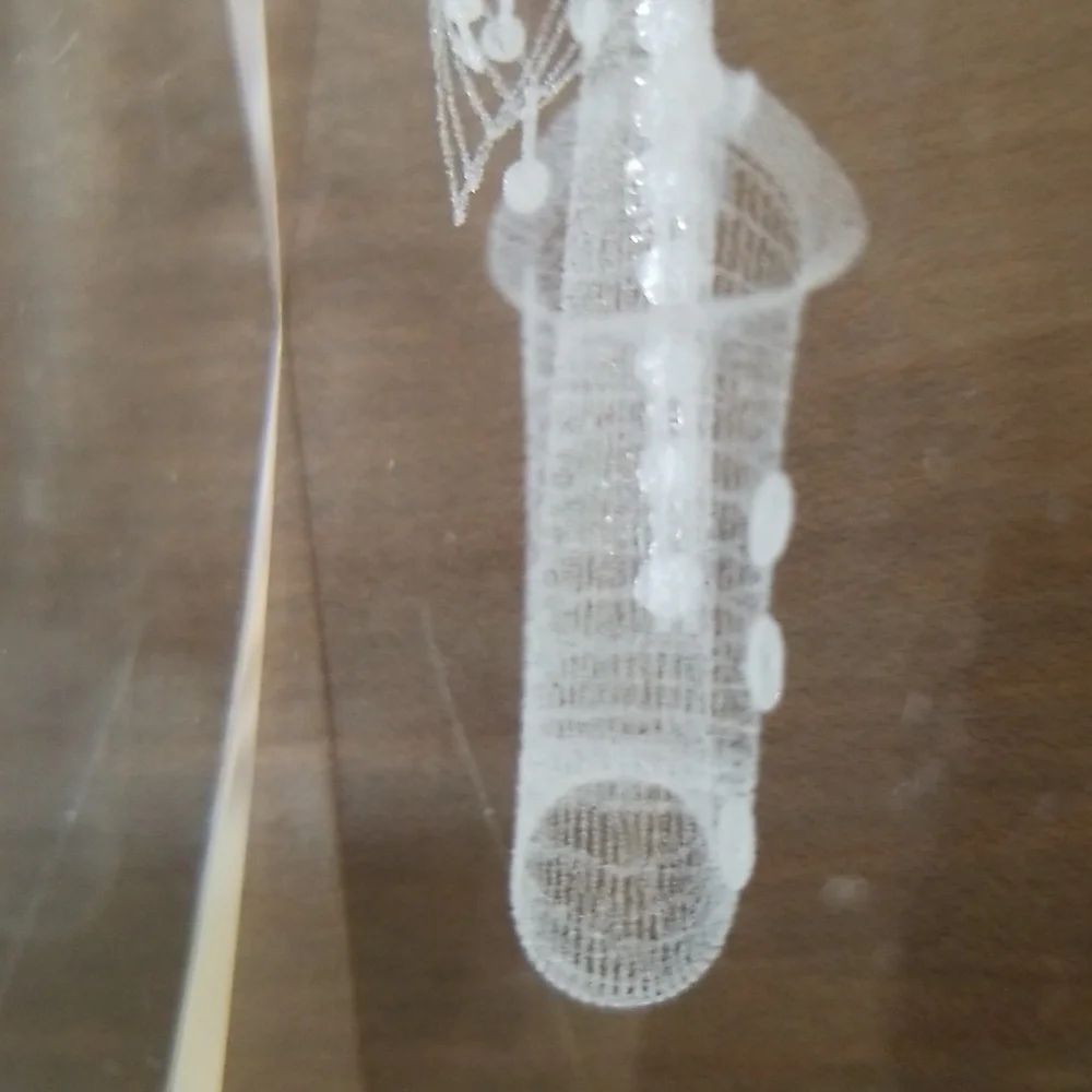 Crystal Prism Glass with Saxophone